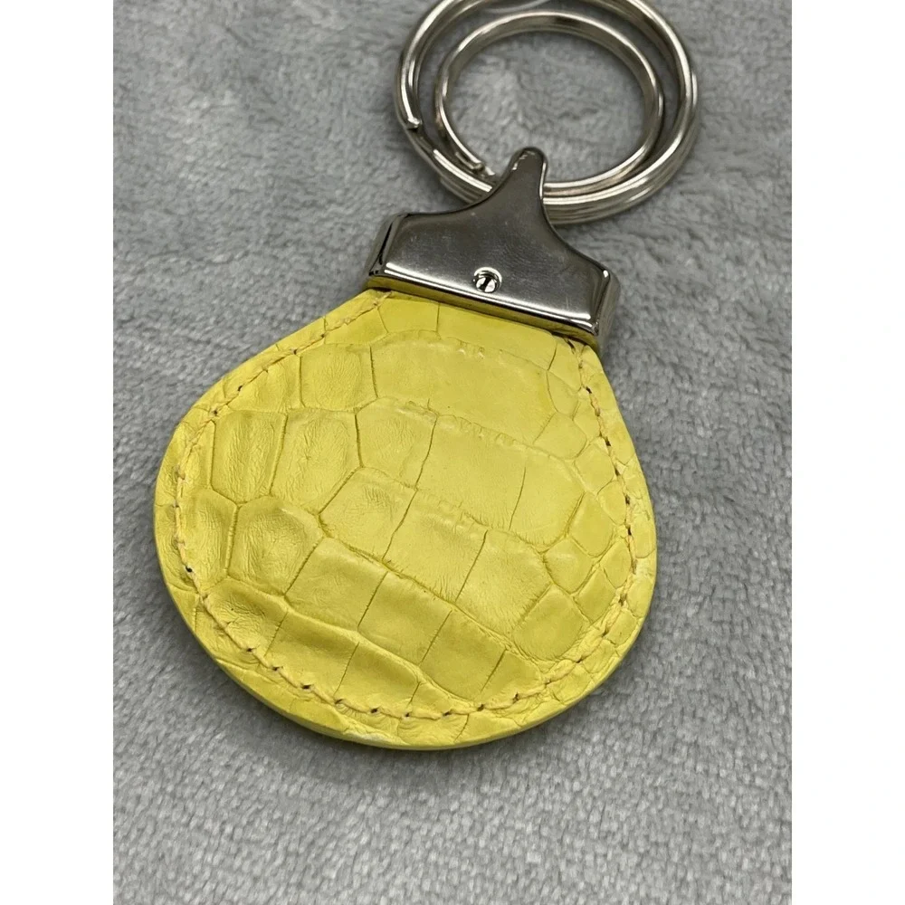 Vintage Gianni Versace Medusa Keychain Unisex One Size Yellow Leather Italy